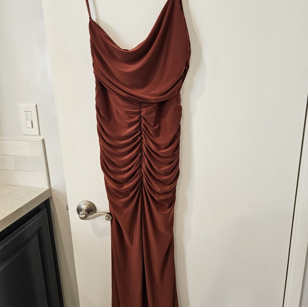 Windsor Fashion Evening, Special Occasion One-Shoulder Dress Size 10, Pumpkin